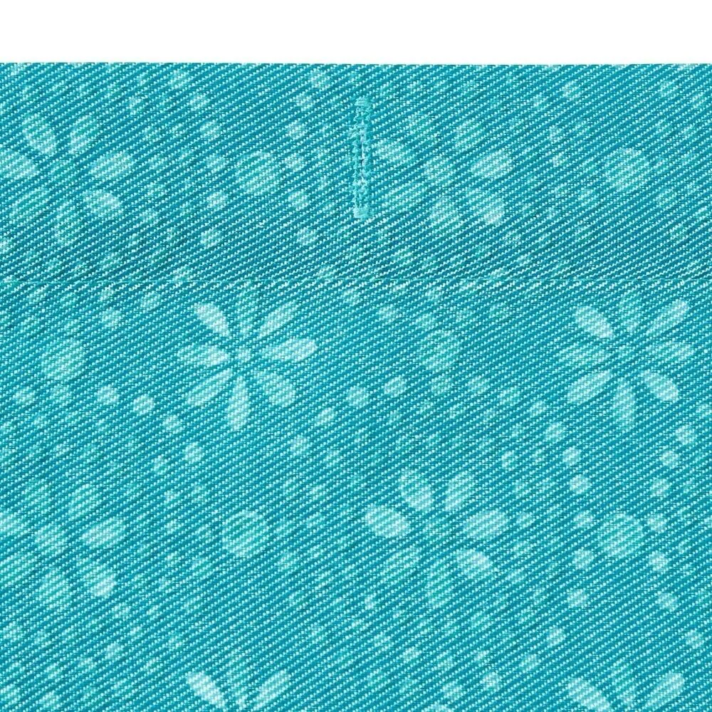 Pioneer Woman Mazie Shower Curtain Embroidered Floral White Teal Blue Bath Gift